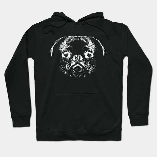 Pug / Face / Head Hoodie by R LANG GRAPHICS